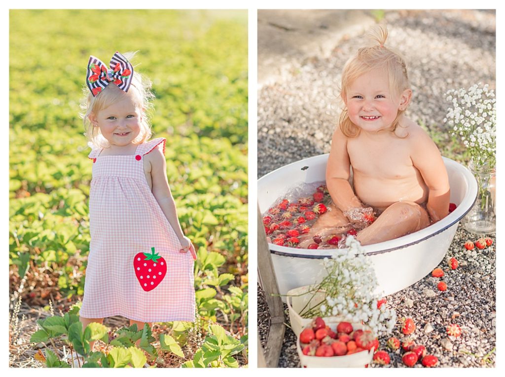 Lila Kay during strawberry bath session