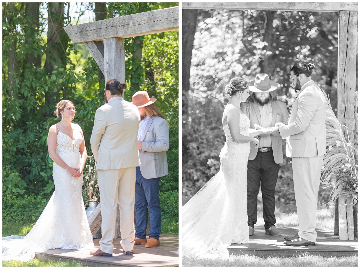 outdoor wedding ceremony at the Village Barn in Ohio
