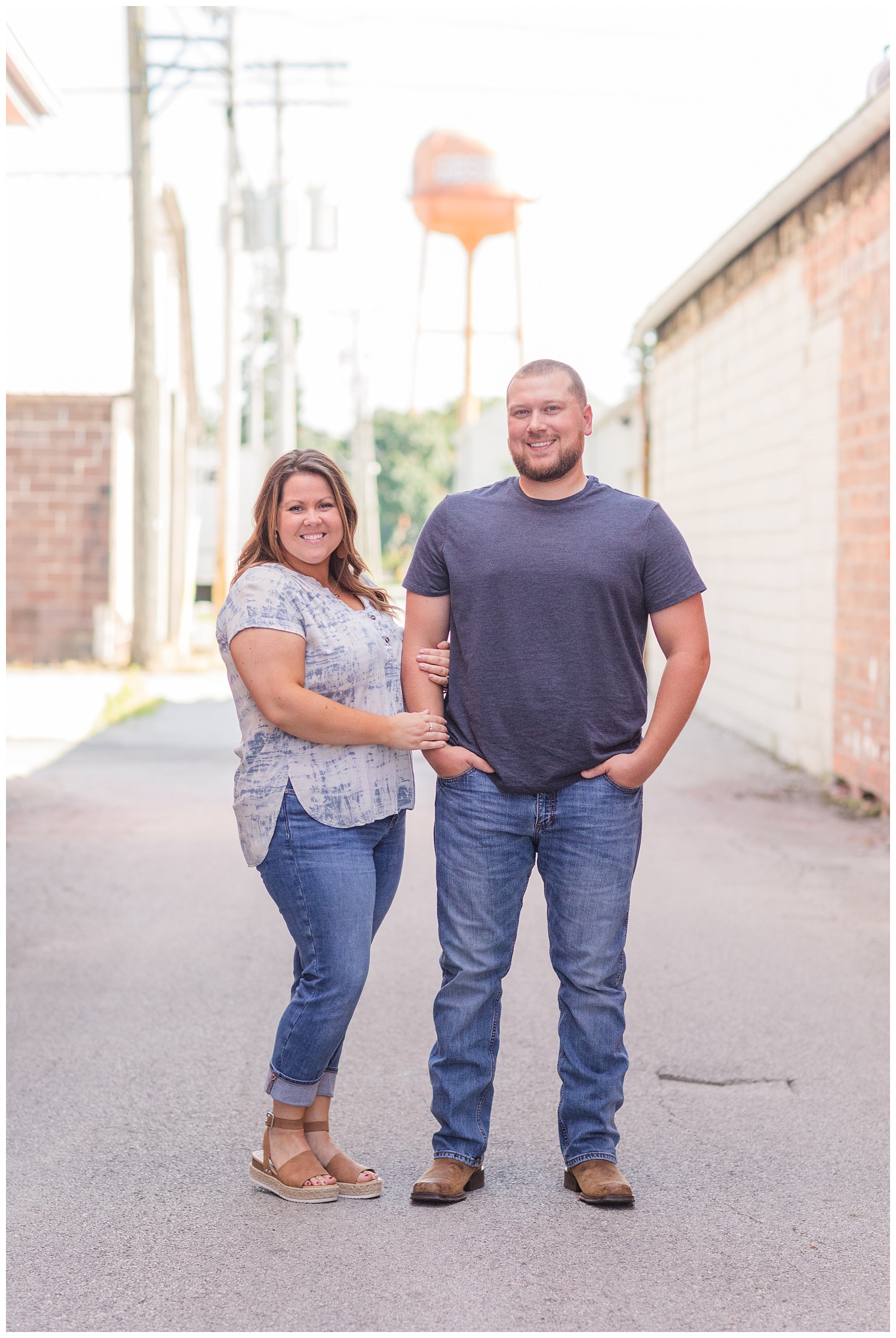 engagement session in downtown Gibsonburg, Ohio