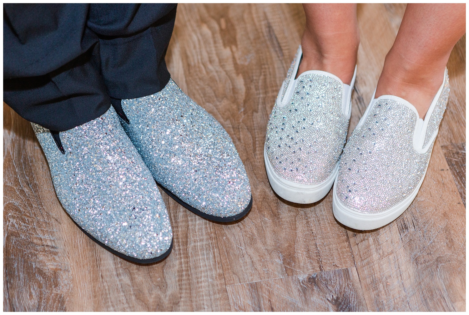 bride and her dad's matching wedding shoes