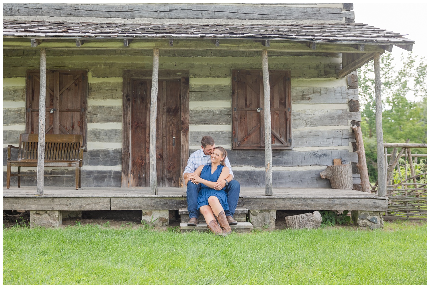 couple sitting on steps at White Star Park in Gibsonburg