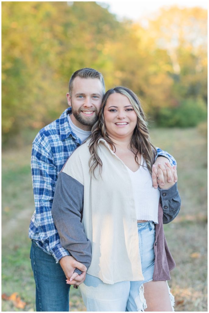 couple holding hands at Fremont, Ohio engagement session