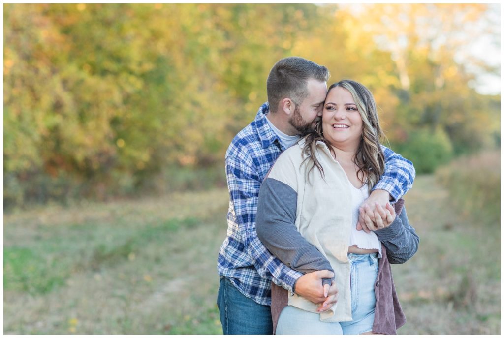 couple holding hands at Fremont, Ohio engagement session