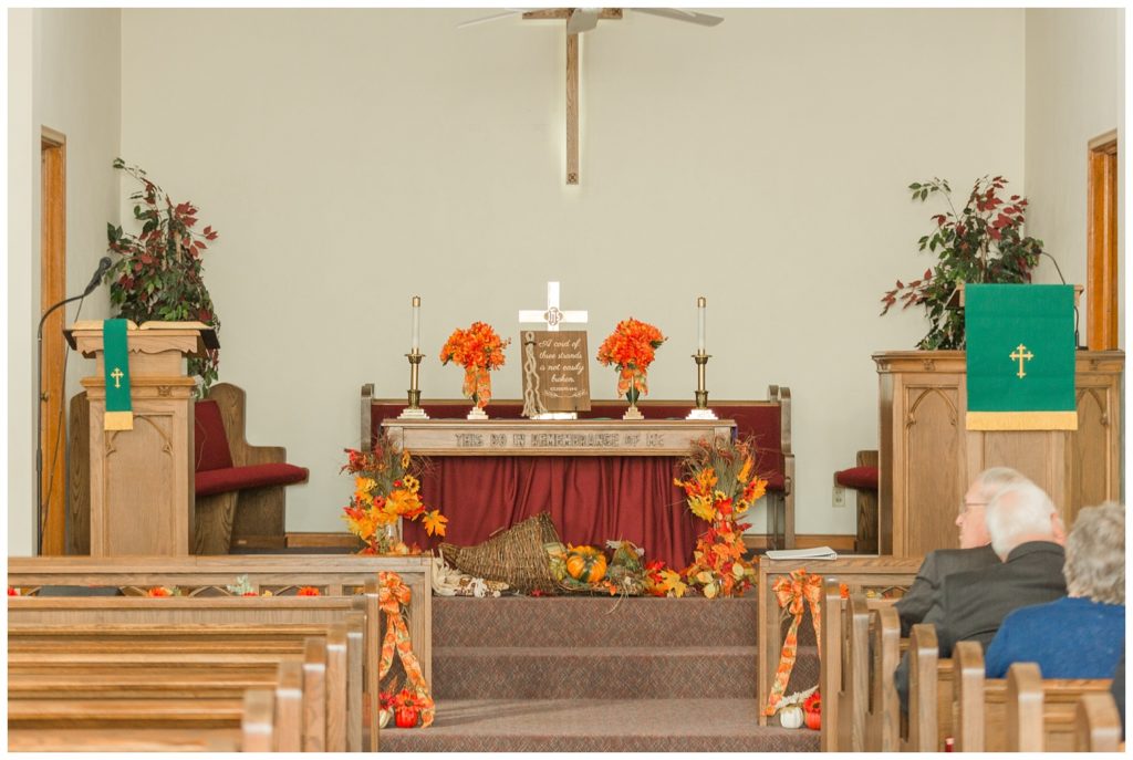 ceremony site at church in Fostoria, Ohio