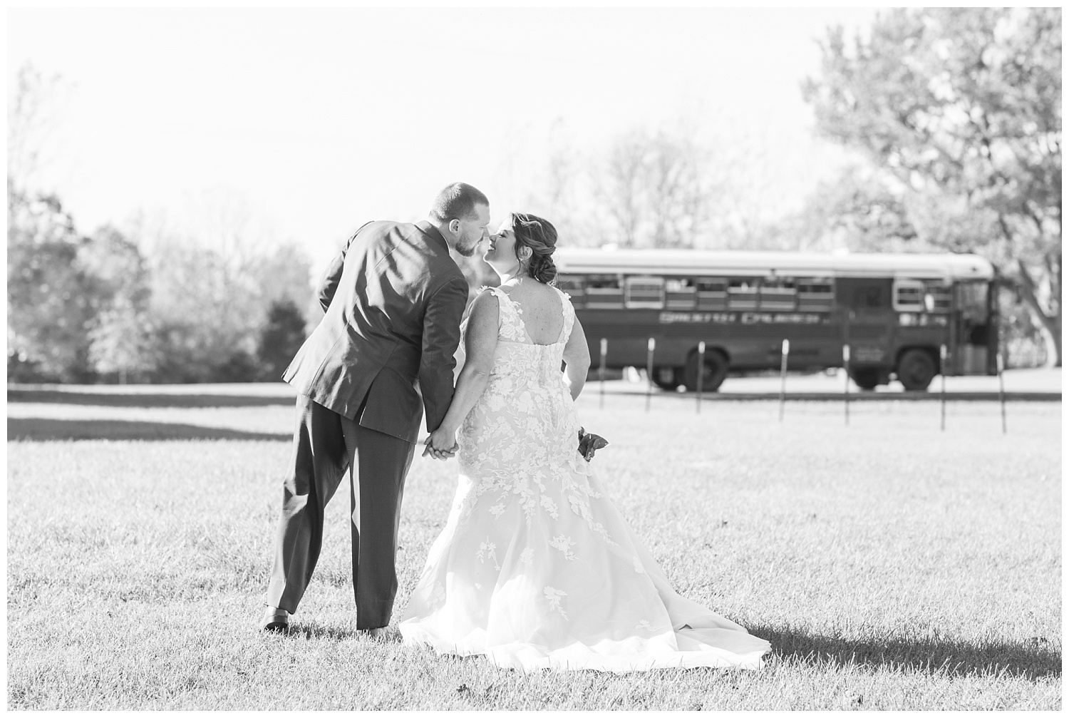 bride and groom sharing a kiss at White Star Park