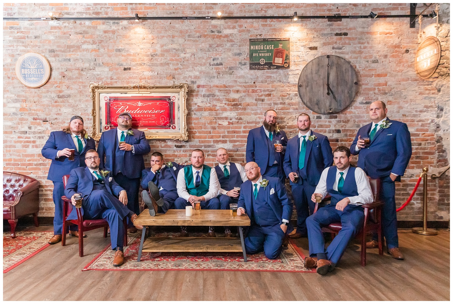 groomsmen sitting in the reception area at Gibsonburg, Ohio