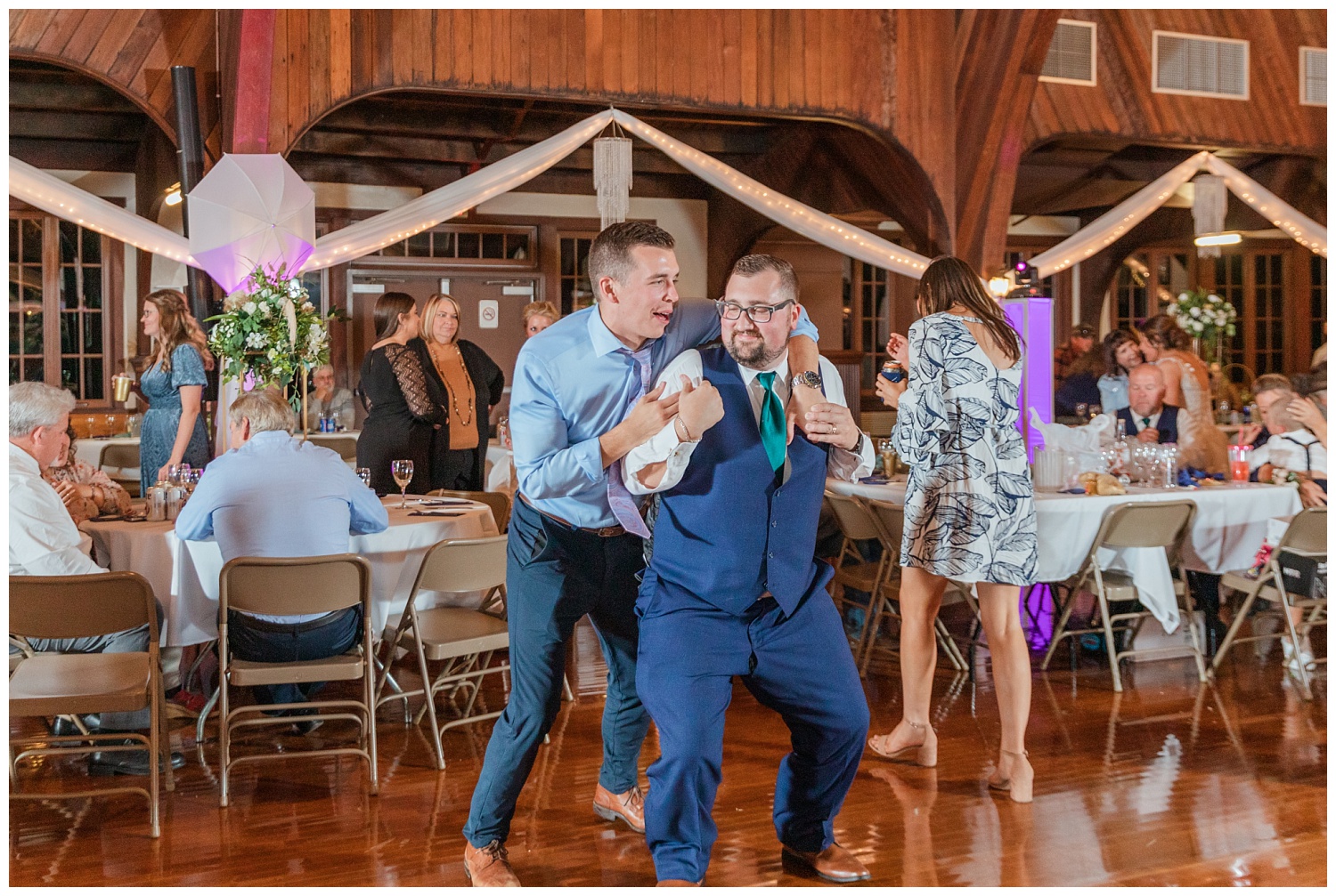 guests dancing at wedding reception in Bascom, Ohio