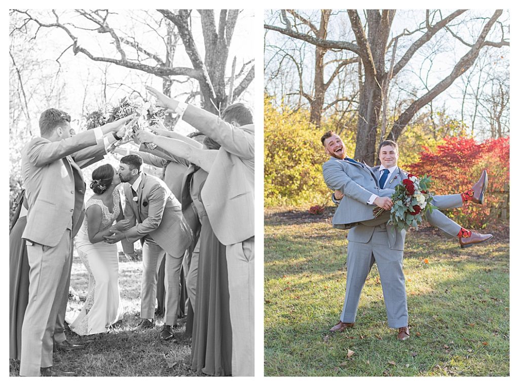 Ohio bridal party in the fall