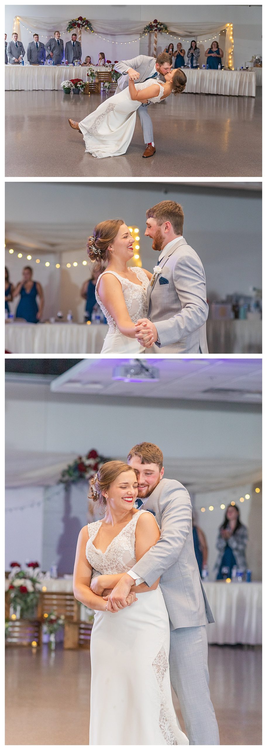 bride and groom, Gloria & Andrew Kreais dancing at their wedding reception