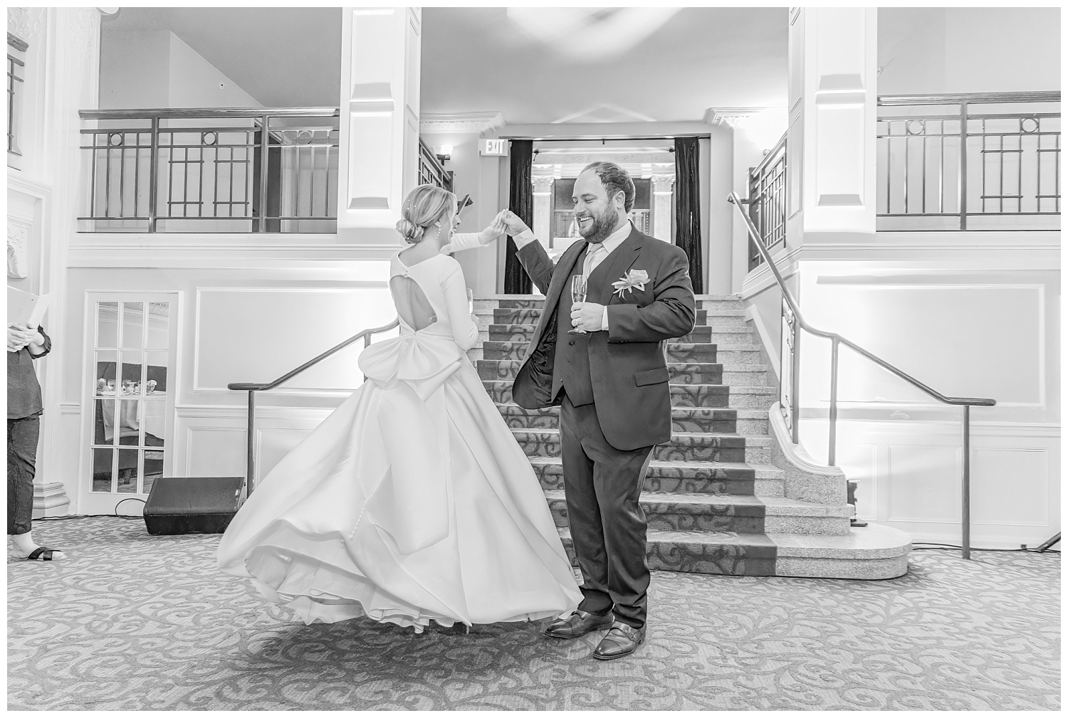 bride and groom walking into their reception at The Ballroom at Park Lane