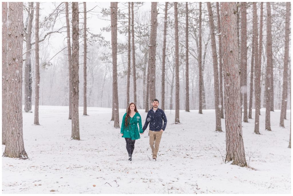 Norwalk, Ohio snowy engagement session