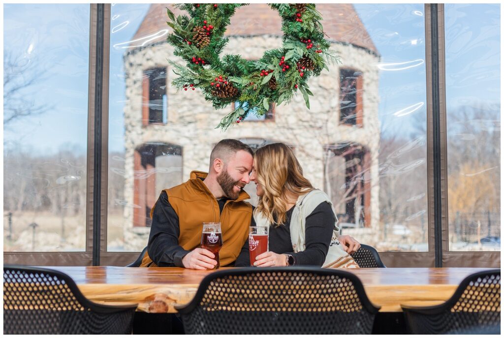 engagement session at the Twin Oast Brewery in Ohio