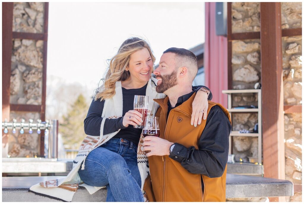 Northwest Ohio engagement session at a local brewery