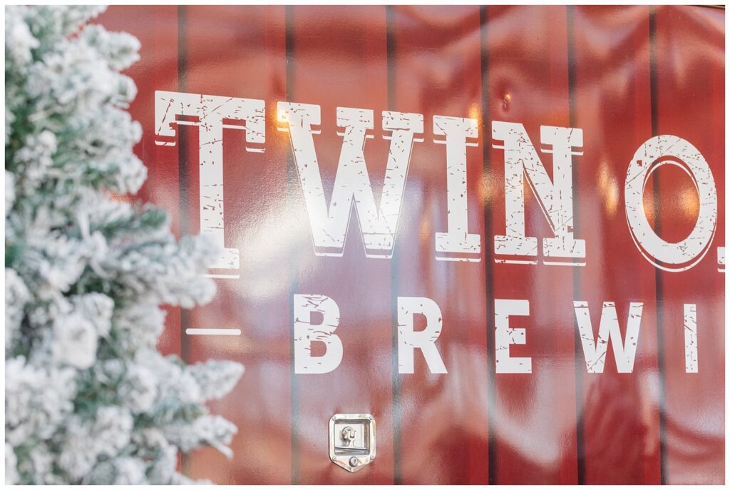 Twin Oast Brewery sign at Northwest Ohio engagement session