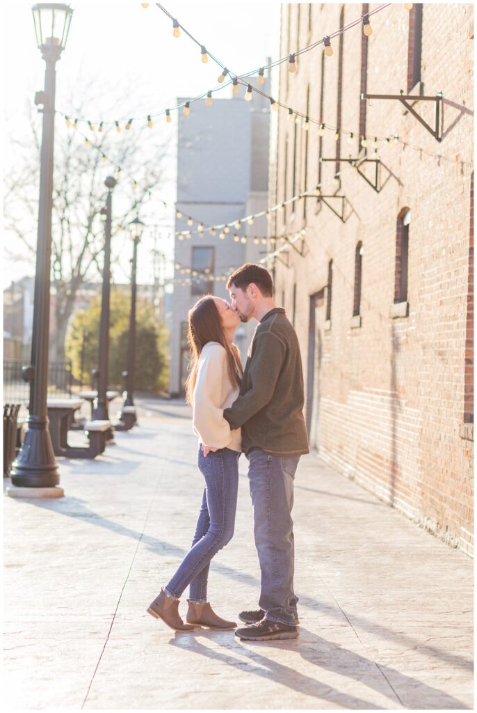engagement session in downtown Tiffin, Ohio