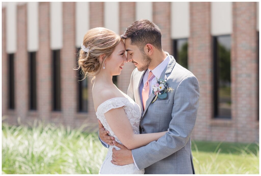 bride and groom portraits at Grace Community Church