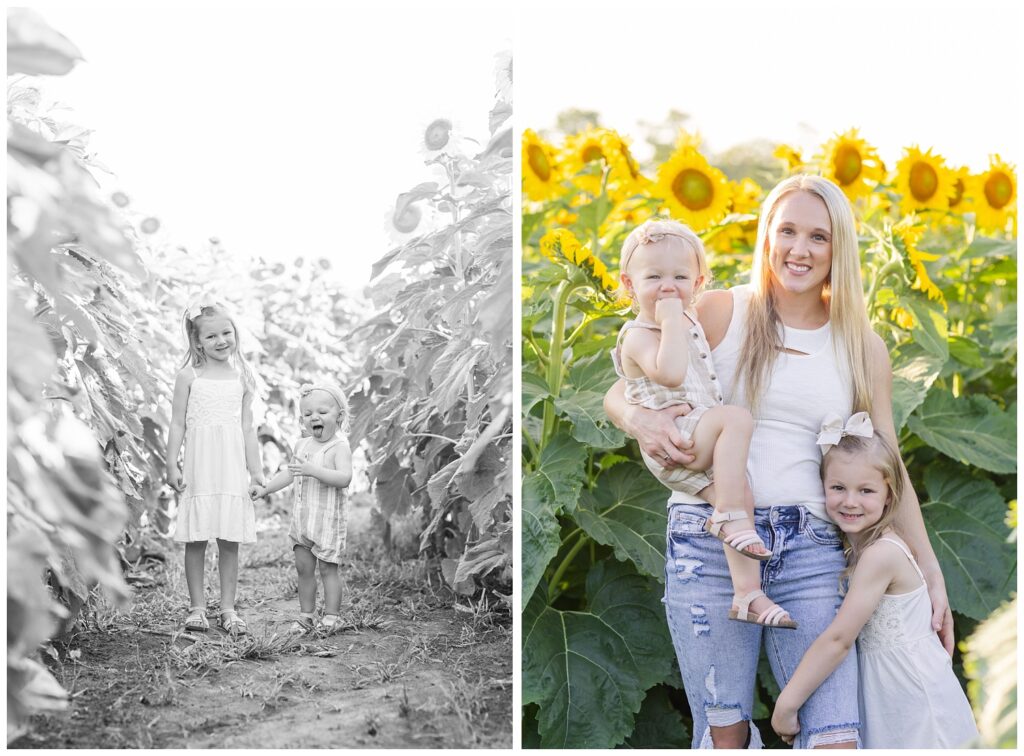Lindsey, Ohio family photographer at a sunflower field