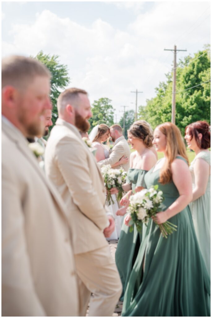 Monroeville wedding photographer with full bridal party 