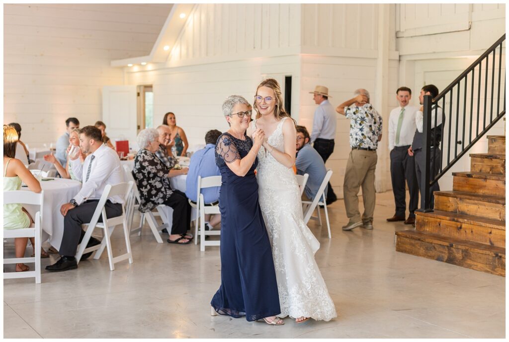 bride and her grandmother sharing a dance at Arlington Acres venue