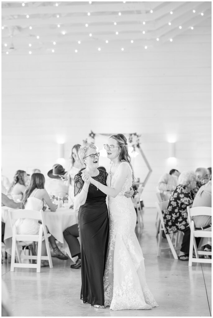 bride and her grandmother sharing a dance at Arlington Acres wedding venue
