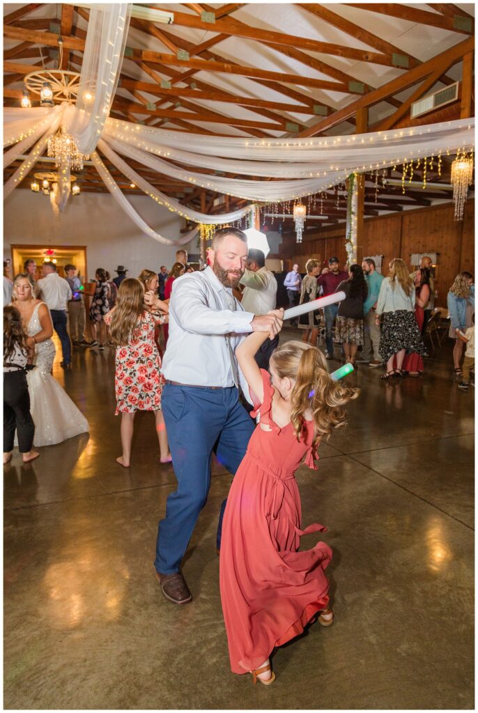 wedding guests dancing at reception at Gibsonburg venue