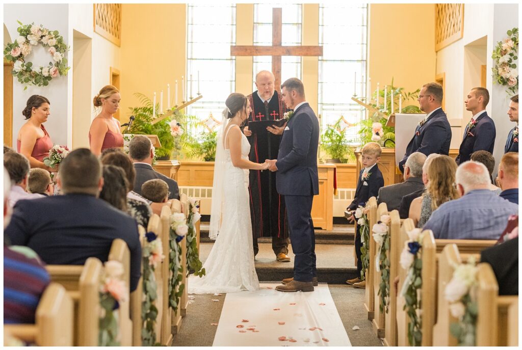 fall wedding ceremony at the Risingsun First Church of God in northwest Ohio