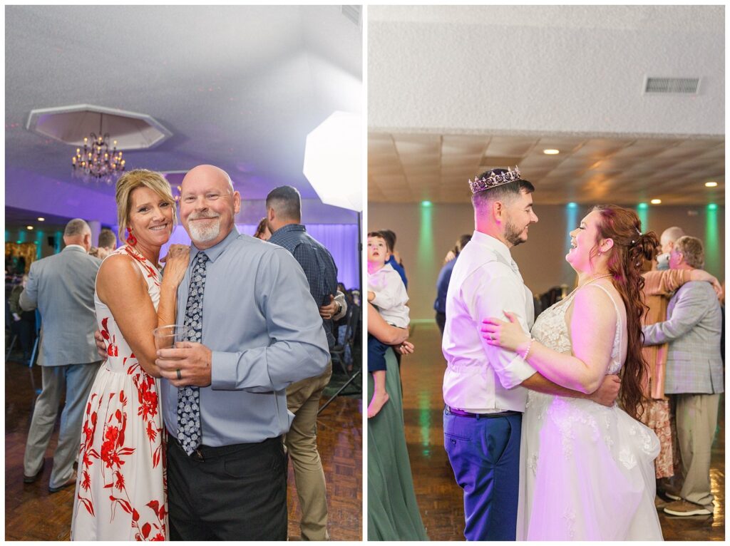 wedding guests dancing at fall reception in Sandusky, Ohio