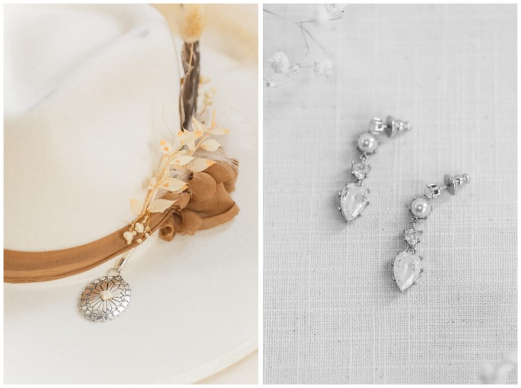 pearl and diamond earrings wedding details in Green Springs, Ohio