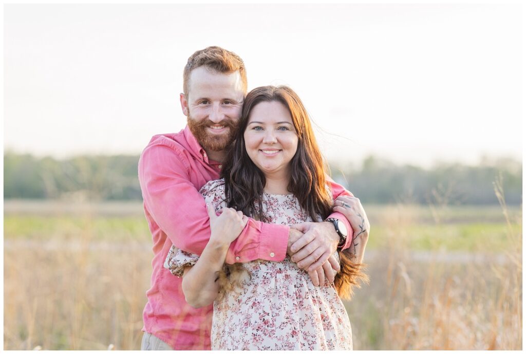 golden hour engagement session at Creek Bend Farm