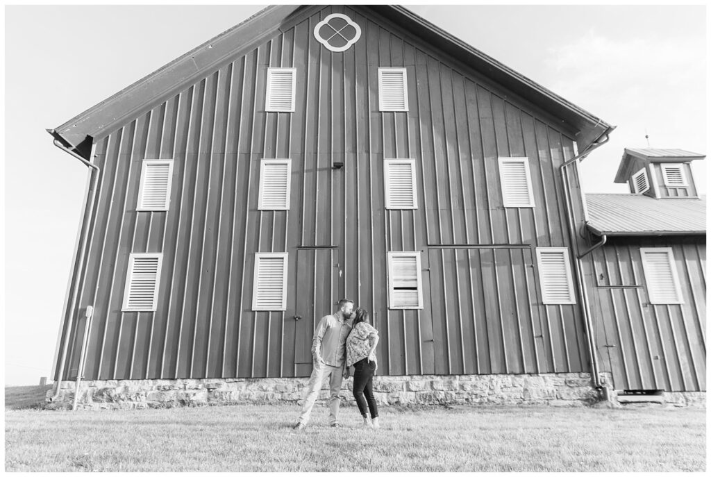 Lindsey, Ohio engagement session in front of a red barn