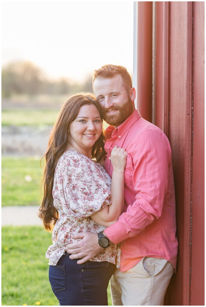 engagement session during golden hour at Lindsey, Ohio farm