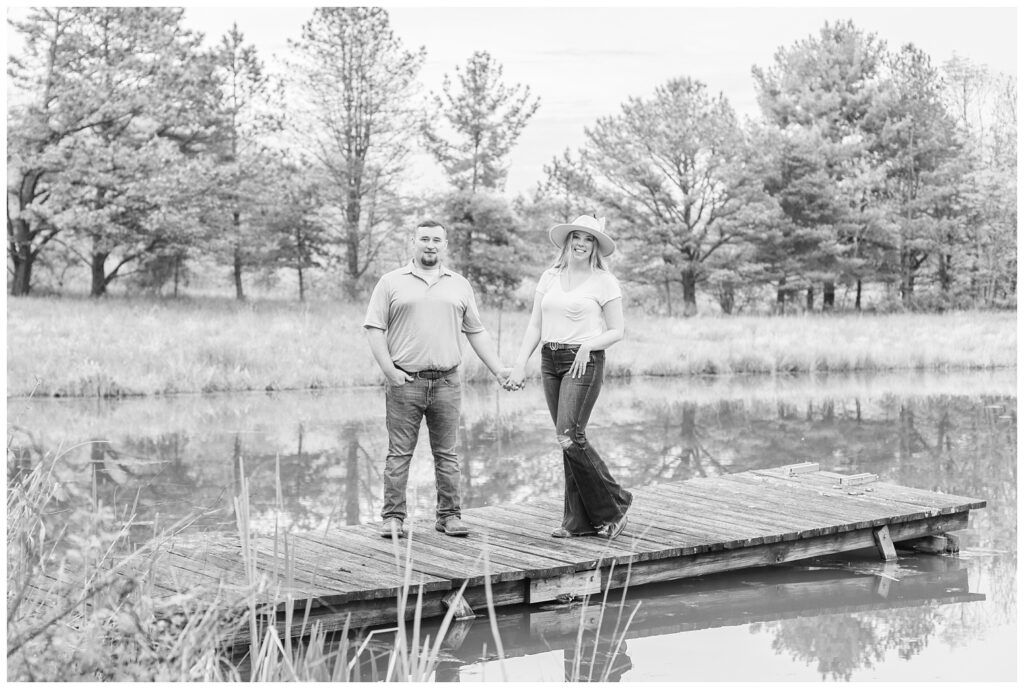 Willard, Ohio engagement session on a small pond 