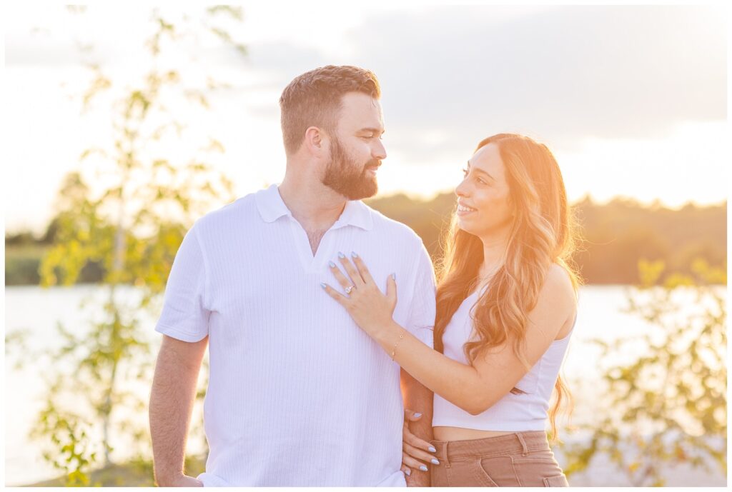 golden hour engagement session at the Silver Rock Quarry in Ohio