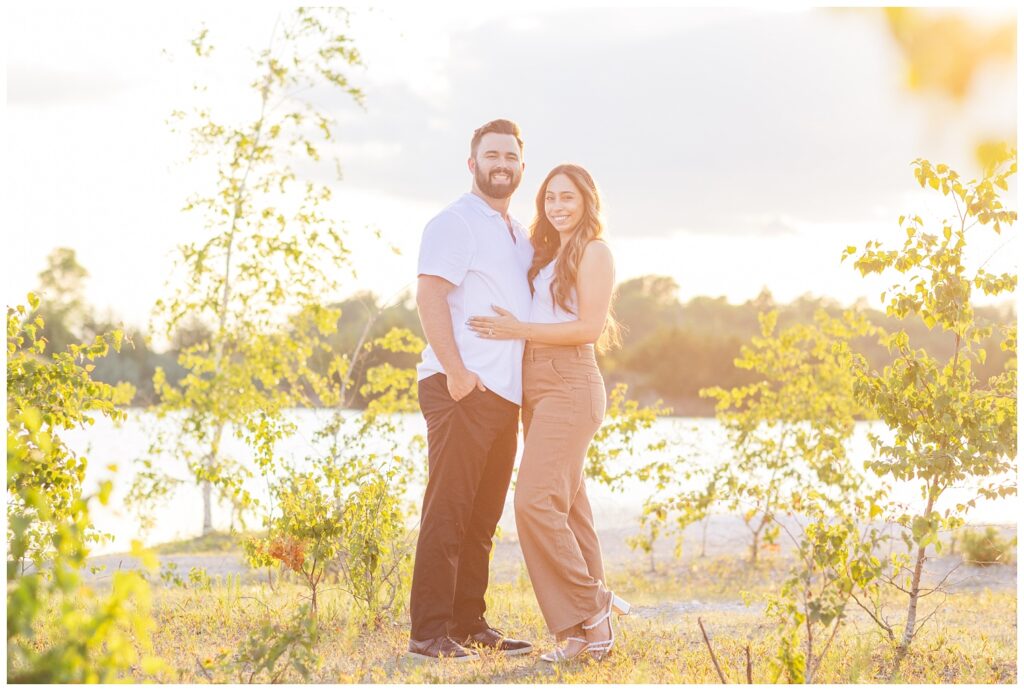 golden hour engagement session at the Silver Rock Quarry in Gibsonburg, Ohio