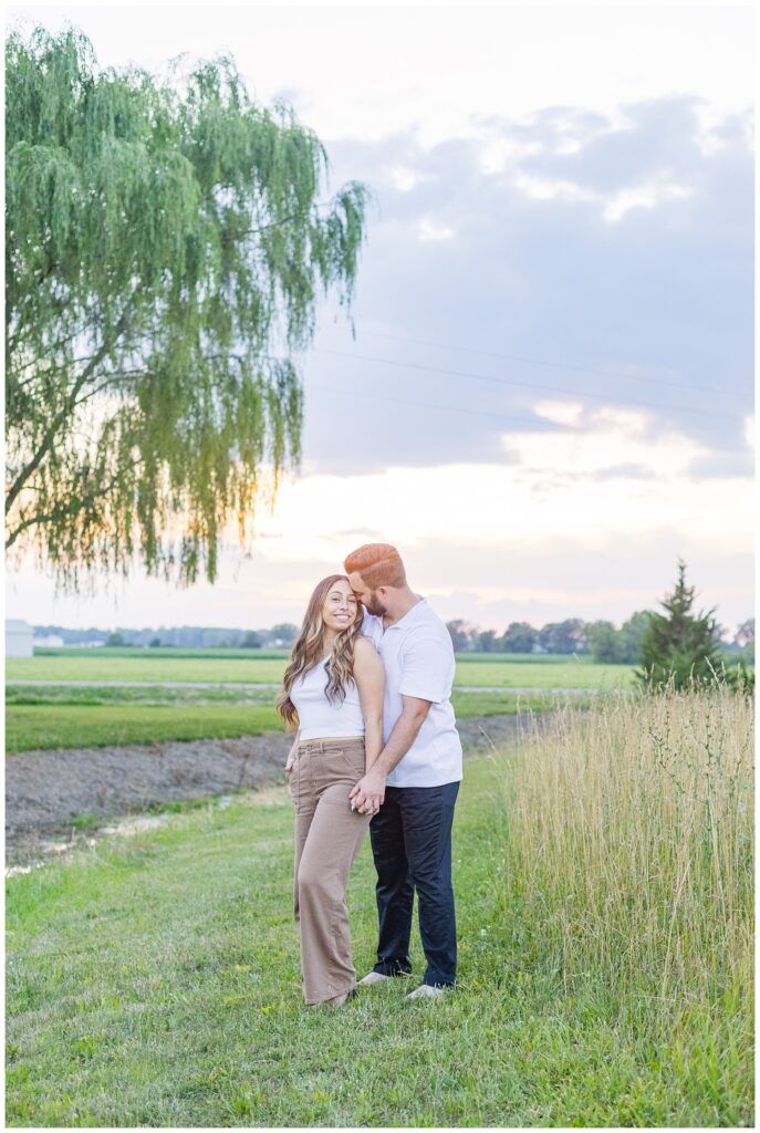 golden hour engagement portraits at Silver Rock Quarry in Gibsonburg, Ohio