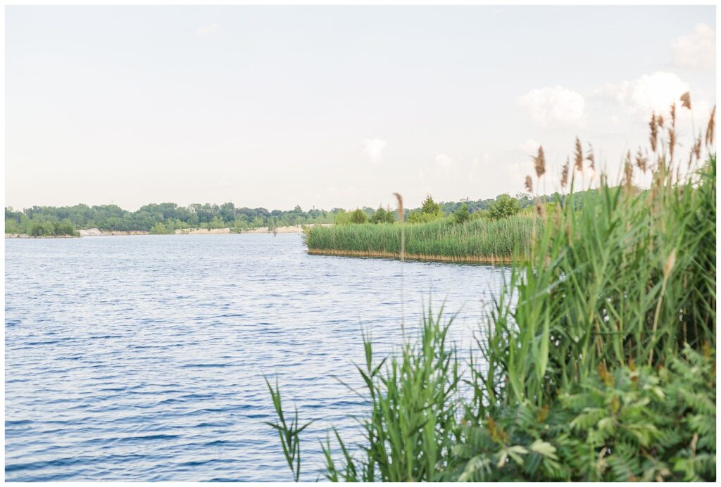 landscape view of the lake at Silver Rock Quarry in Gibsonburg, Ohio