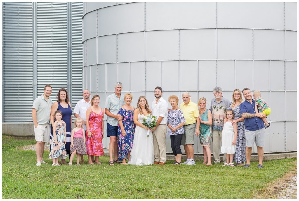 wedding portraits at family farm in Risingsun, Ohio with bride and groom