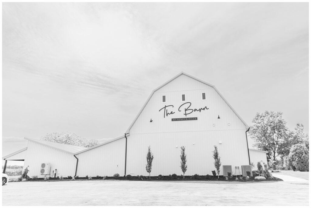 sign on the top outside of The Barn at Seneca Hills in Tiffin, Ohio