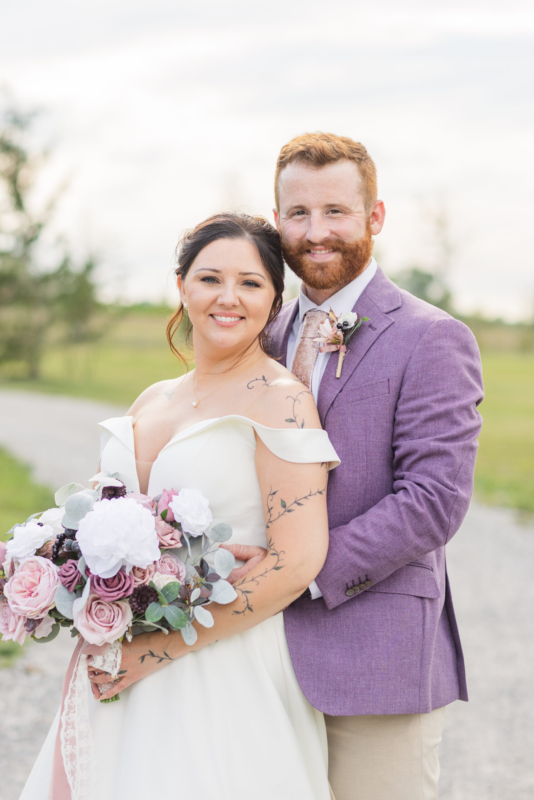 spring purple and pink outdoor wedding in Findlay, Ohio