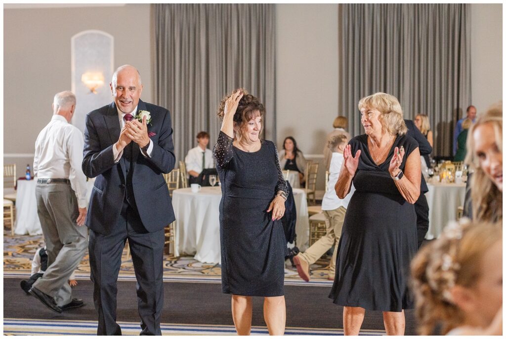 wedding guests dancing during the reception in Findlay, Ohio 