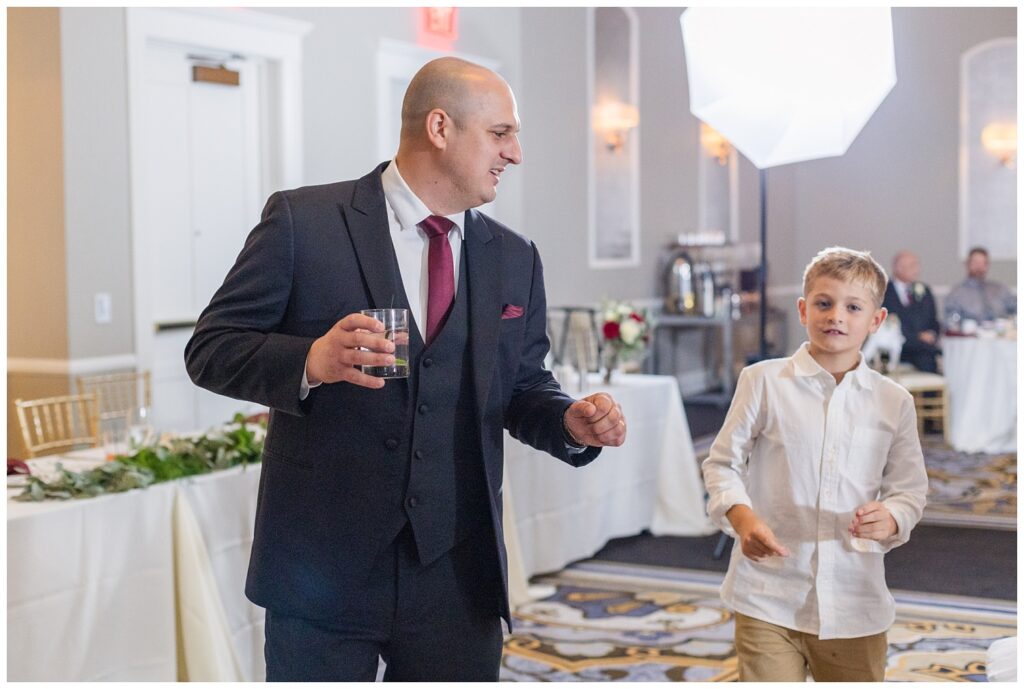 wedding guests dancing during the reception at Findlay, Ohio hotel