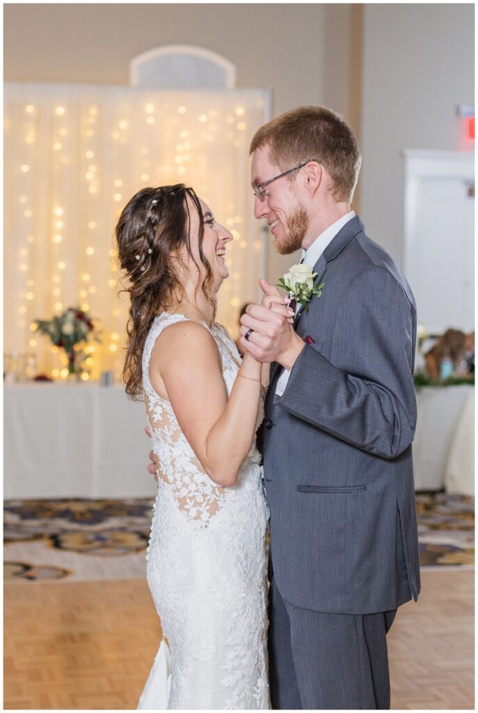 wedding couple having their first dance as a married couple The Hancock Hotel