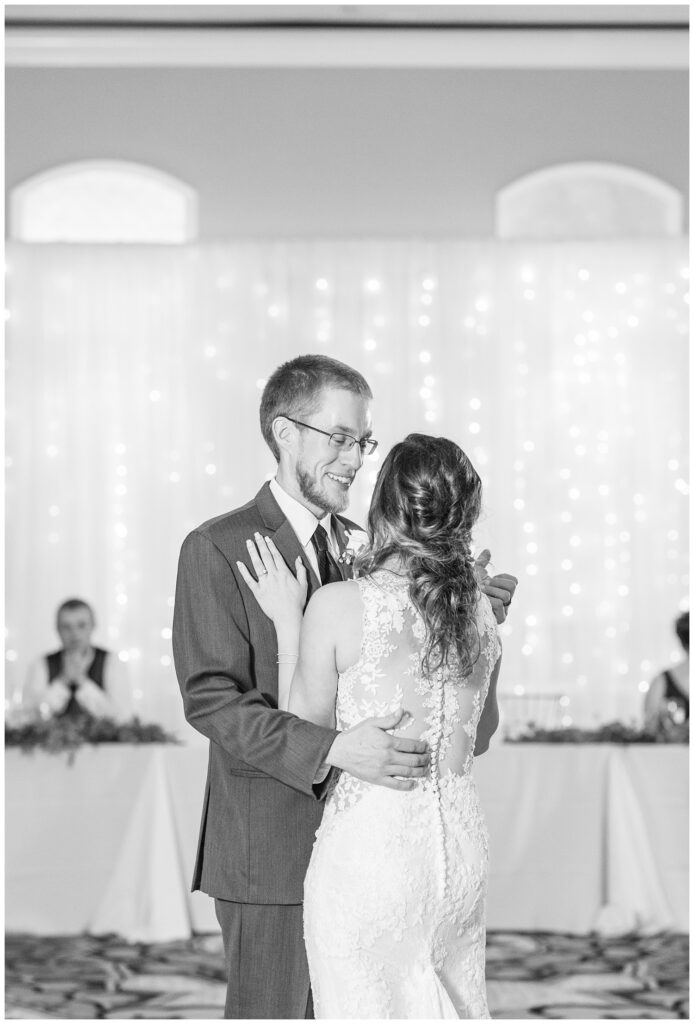 wedding couple having their first dance as a married couple The Hancock Hotel