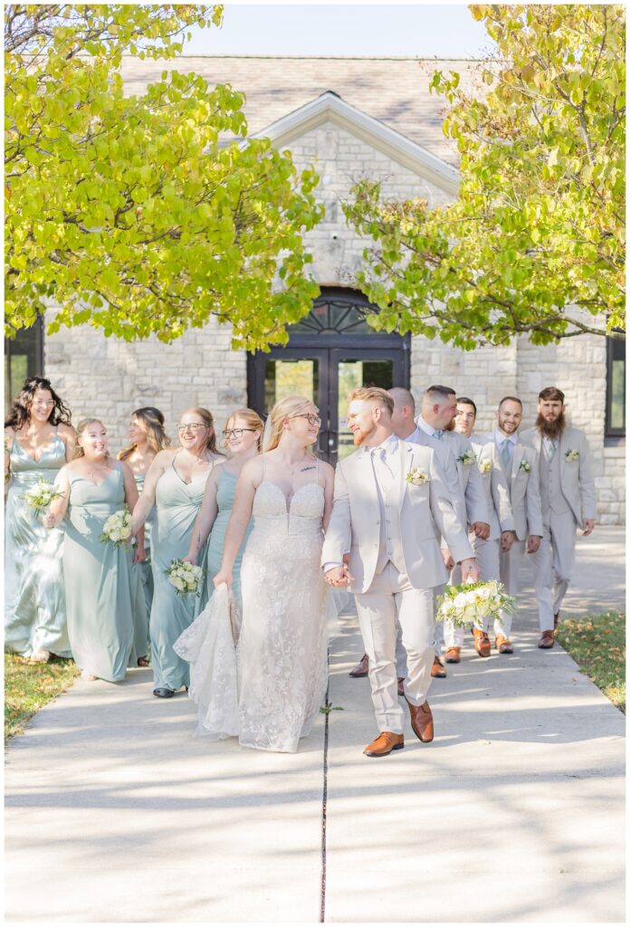 fall wedding ceremony at Otsego Park in Bowling Green, Ohio