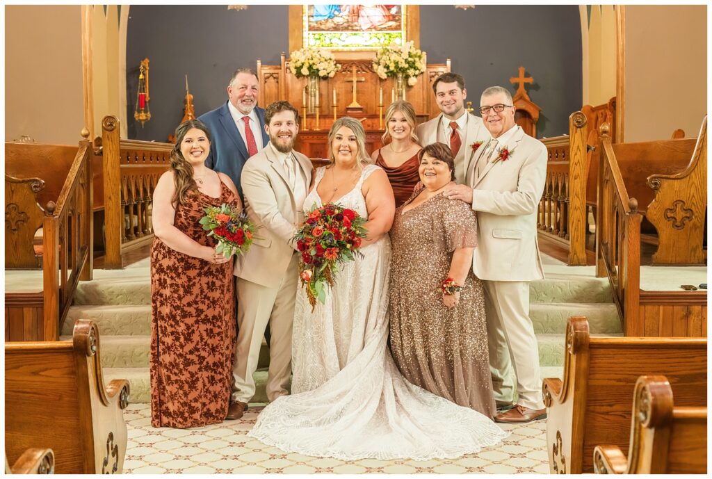 family portraits inside the church in Sandusky, Ohio