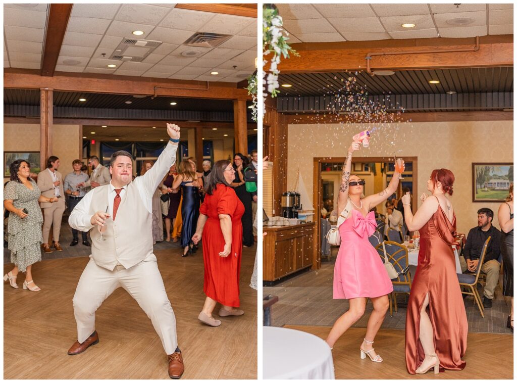 wedding guests dancing at the Sandusky Yacht Club reception in Ohio