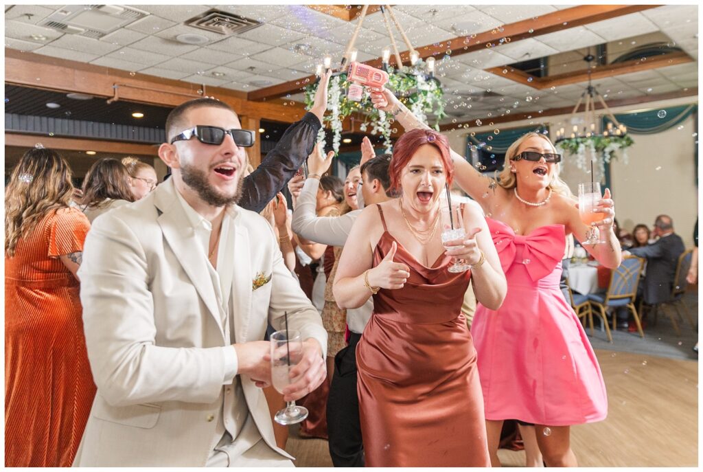 wedding guests dancing at the Sandusky Yacht Club reception in Ohio