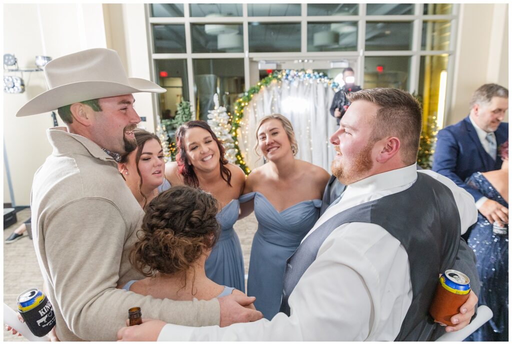 reception dancing with wedding guests at the Neeley Center in Ohio