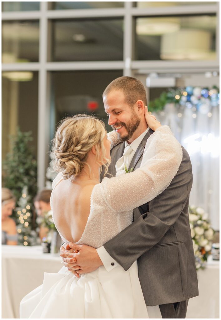 Neeley Center wedding reception in the winter in Fremont, Ohio