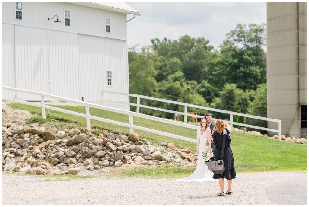 Fremont, Ohio wedding venue with photographer and bride and groom